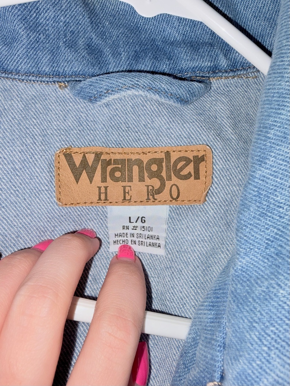 Vintage Wrangler Hero Light Wash Denim Jacket Large - Picture 3 of 6